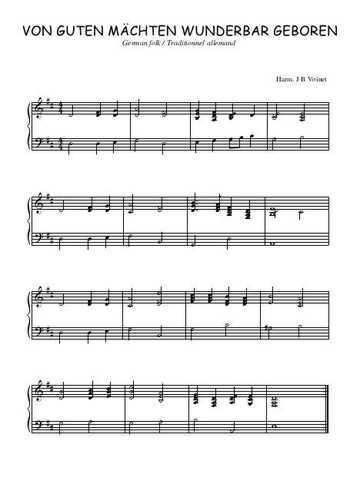 Téléchargez l'arrangement pour piano de la partition de Von guten Mächten wunderbar geboren en PDF